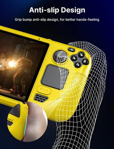 Vista 6 de JSAUX PC0103 - Funda protectora de silicona suave con protección completa, absorción de golpes y diseño antiarañazos, color amarillo