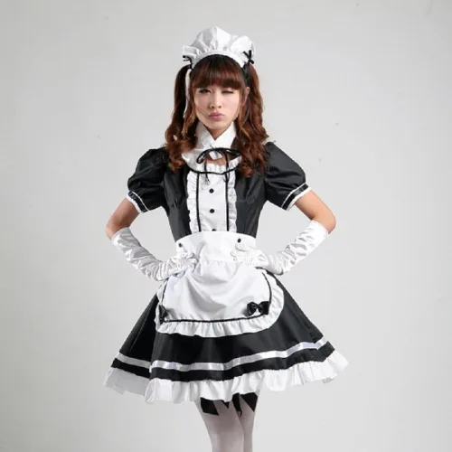 Vista 3 de Disfraz de estilo de sirvienta francesa de anime para mujer.