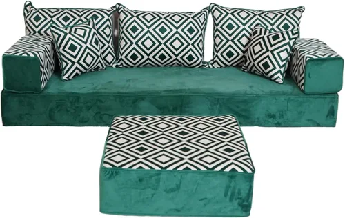 Vista 33 de arabicsofa Sofá de piso turco hecho a mano con almohadas de respaldo, cojines de piso árabes Diwan para sala de estar Negro