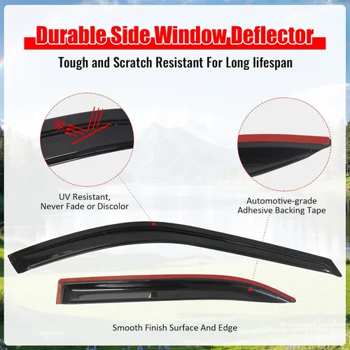 Vista 3 de IKON MOTORSPORTS - Visera de ventana compatible con Honda Accord 1994-1997 de 4 puertas, estilo delgado, acrílico, teñido de humo