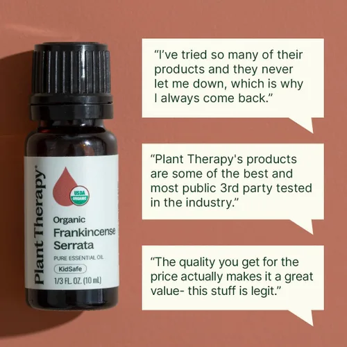 Vista 4 de Plant Therapy Aceite esencial de incienso serrata orgánico 100% puro, Certificación orgánica USDA, sin diluir, aromaterapia natural, grado