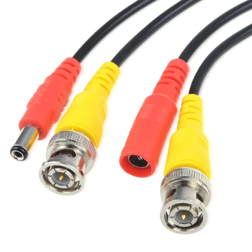 Vista 3 de 25 pies negro de alimentación de vídeo BNC cable cable cable de plomo reemplazo para cámaras de seguridad Zosi CCTV DVR