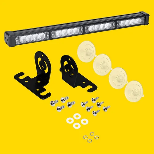 Vista 5 de LAMPHUS SolarBlast SBLS44, barra de luces LED de advertencia de emergencia para cubierta, 16 W, azul y rojo