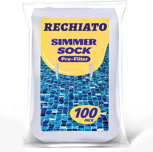 Vista 8 de Paquete de 100 calcetines de piscina para filtros de piscina, filtros de cestas y desnatadores para filtrar desechos y hojas, sistema de filtro