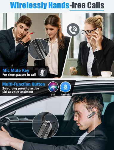 Vista 7 de Link Dream Auricular Bluetooth inalámbrico CVC8.0 para teléfono celular, micrófono dual, cancelación de ruido, teléfono con llave de silencio 20H