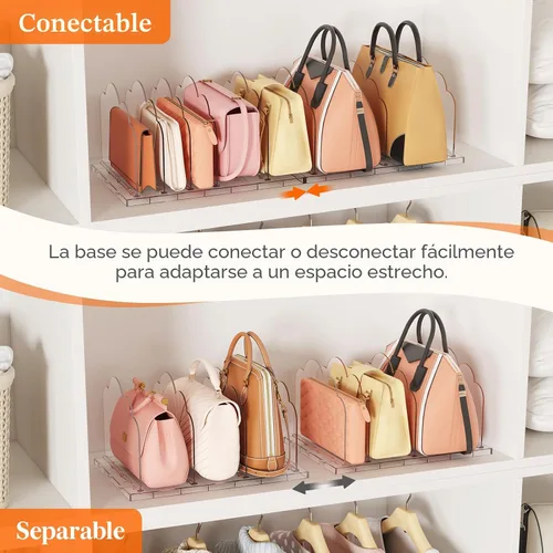 Vista 5 de Lifewit Organizador de Bolsos para Armario, Organizador Transparente de Almacenamiento de Bolsos, Soporte Ajustable para Bolsos para Organización