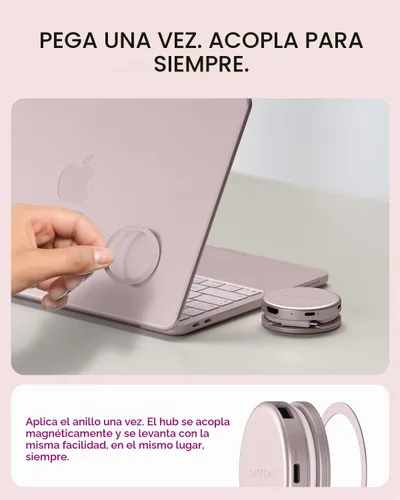 Vista 7 de Satechi OntheGo Hub USB-C 5 en 1, adaptador multipuerto, HDMI 4K/60Hz, carga de paso PD de 60 W, lector de tarjetas SD, USB-A y USB-C de 5 Gbps