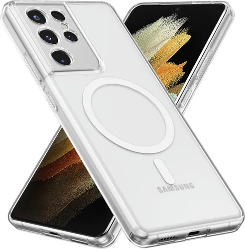 Vista 13 de RALEAVO - Funda magnética para Samsung Galaxy S22 [Compatible con Magsafe], cubierta mate y brillante delgada, parte trasera de policarbonato duro