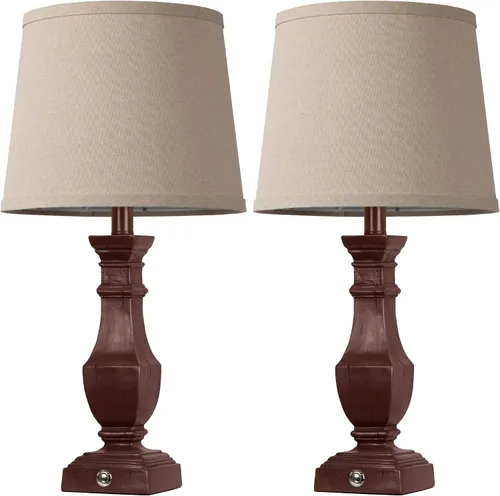 Vista 7 de ROTTOGOON Juego de 2 lámparas de mesa regulables, lámparas de mesa rústicas de granja para sala de estar, dormitorio, lámparas de mesita de noche