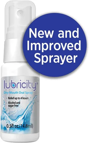 Vista 2 de Spray oral Lubricity para el alivio sintomático de la boca seca, sin sabor - 0.5 onzas, tamaño de viaje