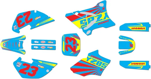Vista 3 de Kit de gráficos para Yamaha YZ85 (2002-2014) serie FH cian 9 mil-Dirt Pit Bike calcomanías de motocicleta, calcomanía de carreras de motocross