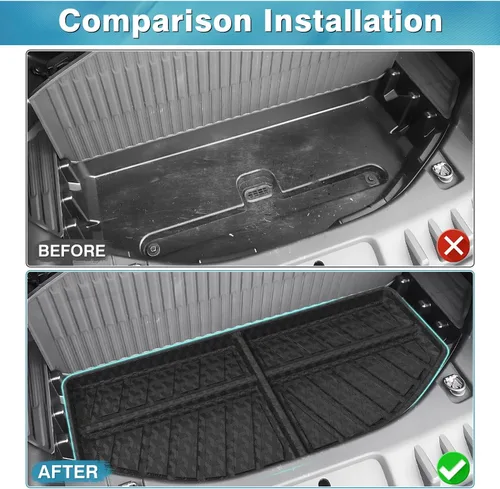 Vista 3 de Mixsuper Liner Frunk - Alfombrilla para maletero para Ford F-150 Lightning 2022-2025, accesorios para todo tipo de clima, alfombrillas