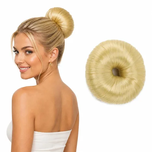 Vista 9 de Anillo para crear rodete en cabello, varios colores de Hair Donut Up Do , Negro negro #DK3