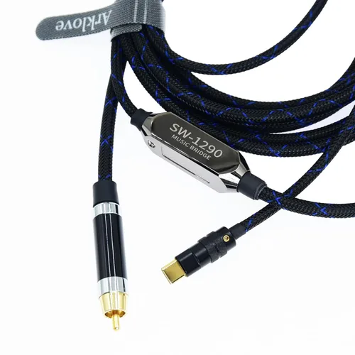 Vista 5 de Arklove Cable USB c a coaxial macho tipo c a interfaz de audio coaxial digital RCA hembra adaptador de cable spdif para amplificador de sonido DSD64