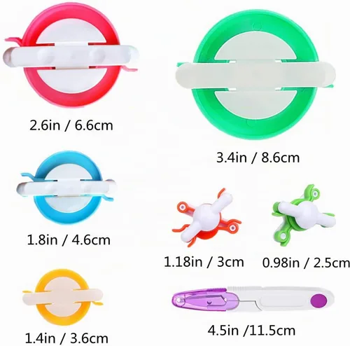 Vista 3 de Kit de fabricación de pompones, kit de telar de tejer con pompón, aguja para tejer de bolas, manualidades, kit de herramientas de ganchillo