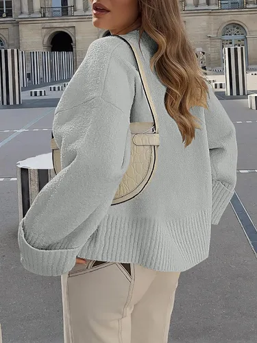 Vista 91 de LOGENE Suéter de gran tamaño para mujer, cuello redondo, manga larga, suave, mullido, suéter de punto 2025 para otoño e invierno