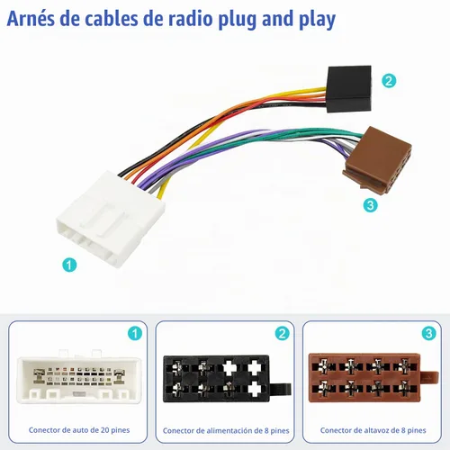 Vista 4 de Arnés de cableado estéreo para Nissan Adaptador de radio ISO a conector de 20 pines compatible con Altima Sentra Frontier Versa Xterra Murano Leaf