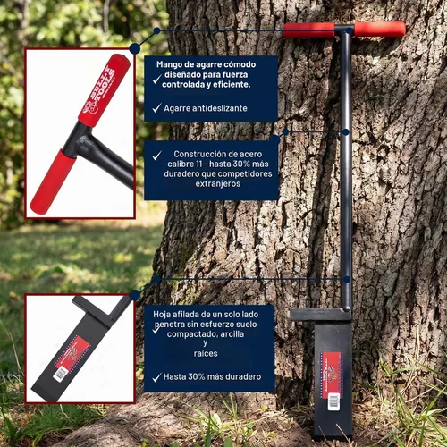 Vista 3 de Bully Tools - Herramienta de plantación de árboles de barra dibble calibre 11, mango en T de goma