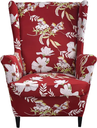 Vista 53 de CRFATOP 2 fundas elásticas para silla con respaldo de alas de mariposa, fundas de tela de elastano con respaldo de ala, fundas para sillón con parte