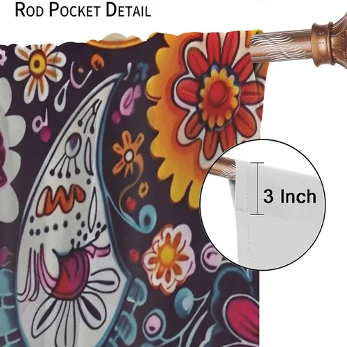 Vista 46 de Cortinas opacas con estampado de flores de cachemira, estampado de cachemira sobre fondo blanco, para decoración del hogar, cocina, restaurante