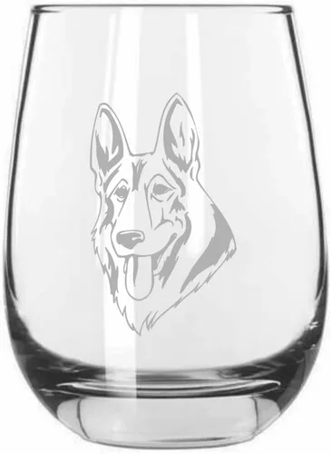 Vista 228 de Shar Pei (chino) - Vaso de vino sin tallo grabado para perro, 15.25 onzas