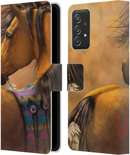 Vista 141 de Head Case Designs Officially Licensed Laurie Prindle A Morgan Christmas Western Stallion Leather Wallet Case Compatible with Samsung Galaxy A07 4G