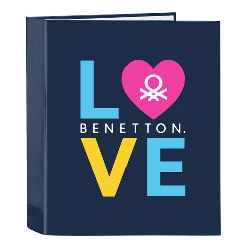 Vista 2 de Carpeta de anillas Benetton Love Azul marino A4 (27 x 33 x 6 cm)