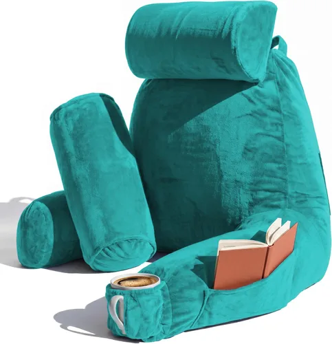 Vista 11 de Nestl Almohada de lectura para niños y adolescentes con espuma viscoelástica triturada, almohadas de respaldo para leer, ver y jugar, uso