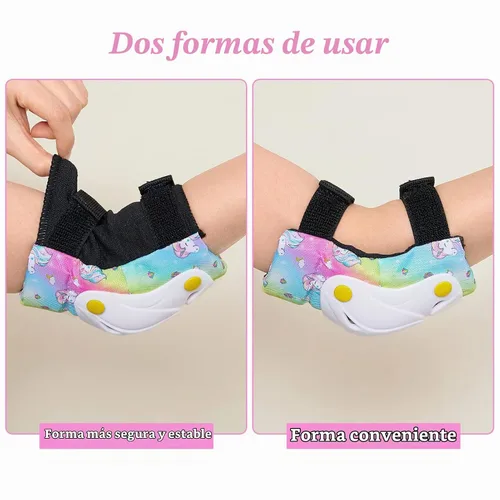 Vista 5 de FIODAY Rodilleras para niños, rodilleras para niños pequeños y coderas, muñequeras con bolsa de cordón, juego de equipo de protección ajustable