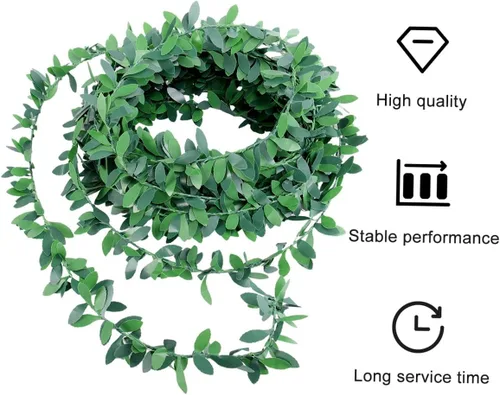 Vista 9 de SEWACC Guirnalda artificial de follaje de vides falsas, guirnalda de hojas verdes, plantas de 7.5 M, 2 unidades para bodas, fiestas, jardín, hogar