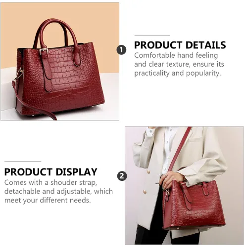 Vista 9 de Bolso bandolera de piel sintética para mujer, bolso de mano de moda, bolso de regalo, lindo portátil para uso diario