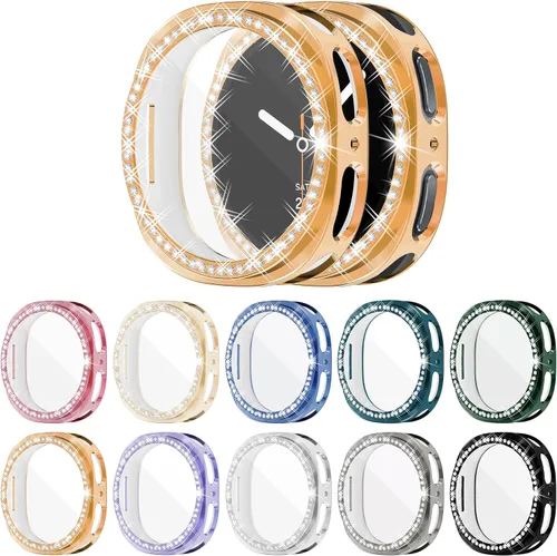 Vista 15 de Paquete de 16 unidades de protector de pantalla para reloj YUVIKE compatible con Samsung Galaxy Watch 5/4 40mm, funda suave TPU con destellos