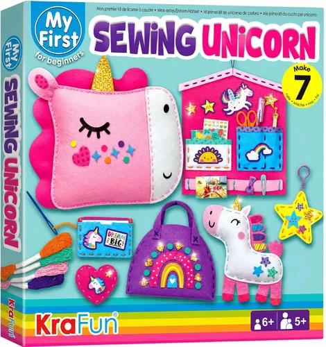 Vista 9 de KRAFUN Kit de costura de animales marinos de sirena para principiantes, kit de arte y manualidades, incluye 5 muñecas de felpa suave, instrucciones