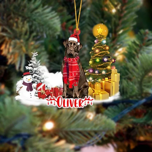 Vista 127 de NAZENTI Adorno personalizado de gato abisinio con árbol de pino, adorno de Navidad personalizado para perros amantes de las mascotas, colgante