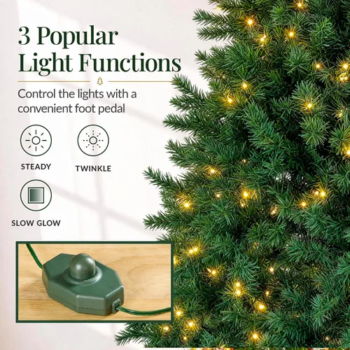 Vista 120 de Best Choice Products Árbol de Navidad azul bebé preiluminado de 6 pies, decoración navideña artificial completa con 947 puntas de rama, 250 luces