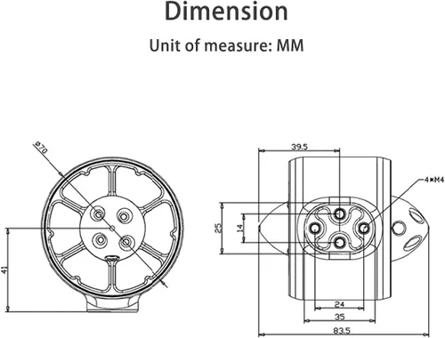 Vista 5 de Hélice subacuática de barco RC 12-24V motores eléctricos sin escobillas Motor de accionamiento para remolcadores de cebo RC, 300kv negro RC-BK