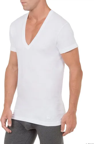 Vista 3 de 2(X)IST Camiseta de algodón esencial para hombre, ajuste delgado, cuello en V profundo, paquete de 3