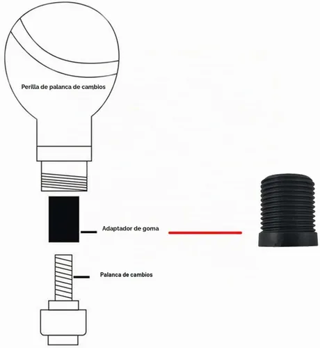 Vista 7 de Lunsom Pomo de palanca de cambios, palanca de cambios tipo T, perilla de palanca de cambios para vehículo de transmisión manual (negro)