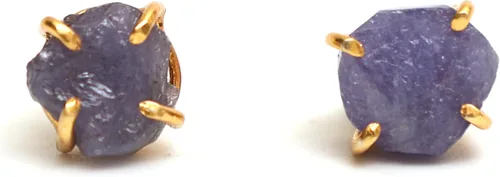Vista 133 de Gempires Natural Raw Prong Setting Stud Earrings, 8-10 mm Crystals Earring, Handmade Jewelry, Gift for Her