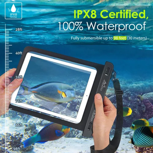 Vista 2 de MoKo Funda impermeable para tablet, bolsa seca compatible con iPad 10th, iPad Pro 11 2022, iPad 9/9.7/10.2, iPad mini 6/5/4/3, iPad Air 5/4, Air 3
