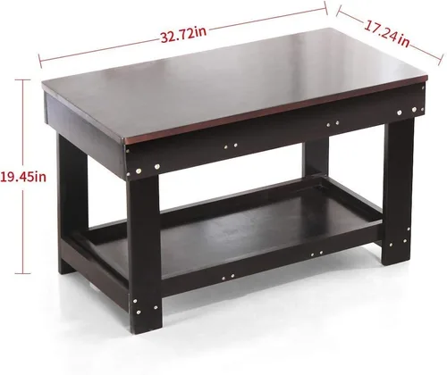 Vista 3 de Mesa de actividades para niños YouHi con tablero para actividades de bloques (Marrón oscuro)