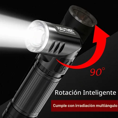 Vista 2 de HAUTMEC Linternas LED recargables de 500 lúmenes altos, linterna magnética súper brillante, mini linterna impermeable, 3 modos, linternas pequeñas