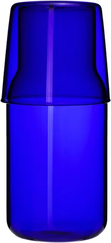 Vista 8 de Sizikato Jarra de Agua de Mesita de Noche de Cristal Transparente de 15 Oz con Vaso de Cristal.