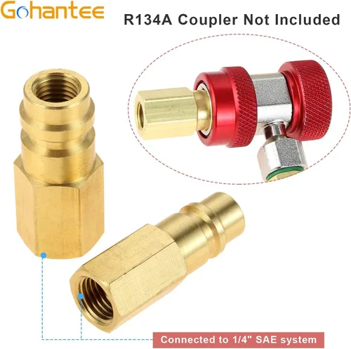 Vista 5 de gohantee R12 R22 R502 Tornillo a R134A Válvula Adaptadora de Conversión Rápida, Kit de Conversión R12 a R134A, Interruptor Adaptador R12 R22 R502 a