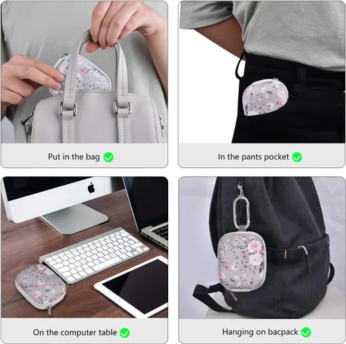 Vista 7 de Funda para auriculares, AIRSPO Airpods 4 Funda Airpods Pro 3ª generación Organizador de auriculares Funda de transporte Bolsa de almacenamiento