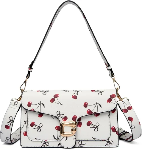 Vista 27 de Travistar Bolsos cruzados para mujer de moda - Pequeño bolso cruzado de hombro con 2 correas, bolso de mano de cuero, bolso de noche de embrague