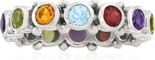 Vista 4 de Ross-Simons 1.50 ct. t.w. Multi-Gemstone Eternity Band in Sterling Silver