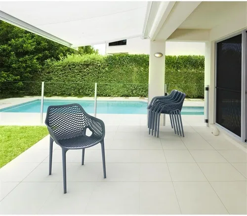Vista 8 de Compamia Air XL - Silla de comedor para patio al aire libre, color gris oscuro (juego de 2)