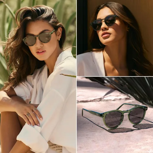 Vista 6 de WearMe Pro Gafas de sol polarizadas clásicas redondas retro para mujer