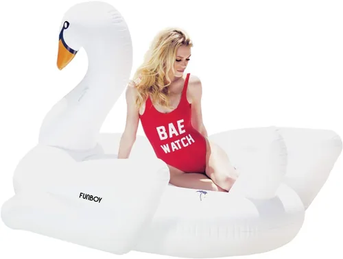 Vista 5 de FUNBOY Giant Inflatable Swan Pool Float, Luxury Float for Summer Pool Parties and Entertainment